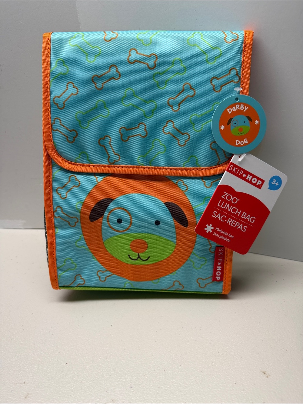 Skip Hop Darby Dog Blue & Orange Zoo Lunch Bag. NWT